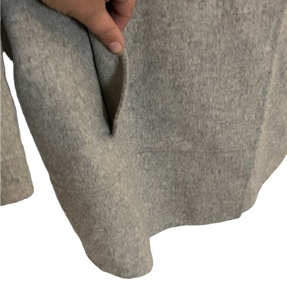 Banana Republic Snap Front Wool Coat Grey Large Petite - Picture 3 of 9